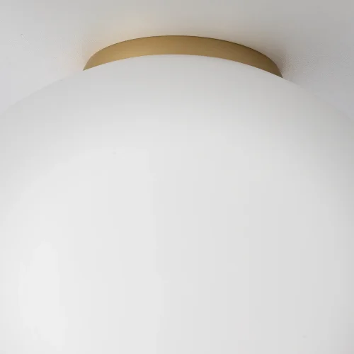 Светильник потолочный Ron CL941D25B2 Citilux белый на 1 лампу, основание золотое в стиле современный шар фото 3 Светильник потолочный Ron CL941D25B2 Citilux белый на 1 лампу, основание золотое в стиле современный шар фото 3