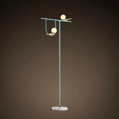Торшер Yanzi LED Floor Lamp 101358-26 ImperiumLoft белый на 2 лампы, основание голубое в стиле современный фото 2 Торшер Yanzi LED Floor Lamp 101358-26 ImperiumLoft белый на 2 лампы, основание голубое в стиле современный фото 2