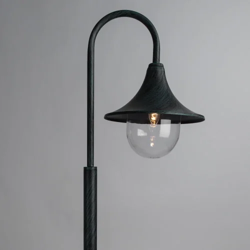 Парковый светильник MALAGA A1086PA-1BG Arte Lamp уличный IP44 зелёный чёрный 1 лампа, плафон прозрачный в стиле классический E27 фото 2