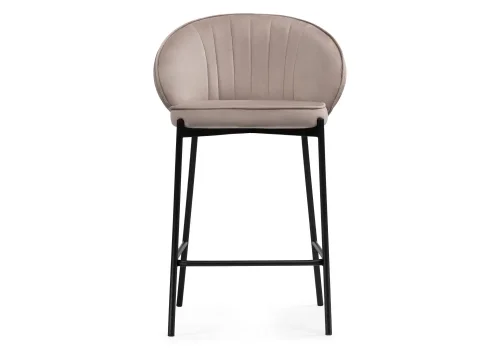 Полубарный стул Нейл латте / черный 528461 Woodville, бежевый/велюр, ножки/металл/чёрный, размеры - ****580*450 фото 2