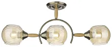 Светильник потолочный 214-507-03 Velante янтарный 3 лампы, основание бронзовое в стиле современный 
