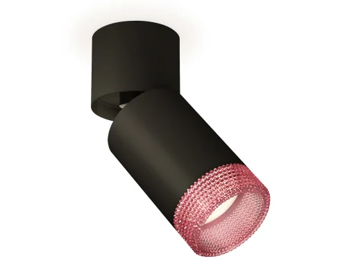 Светильник накладной Techno Spot XM XM6313062 Ambrella light чёрный розовый 1 лампа, основание чёрное в стиле хай-тек современный круглый