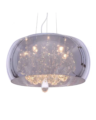 Светильник подвесной Tosso LDP 8066-500 GY Lumina Deco прозрачный хром 6 ламп, основание хром в стиле модерн 