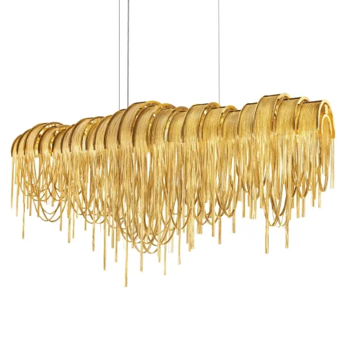 Люстра подвесная Volver 10404/1150L GD LOFT IT золотая на 7 ламп, основание золотое в стиле арт-деко цепочки фото 13