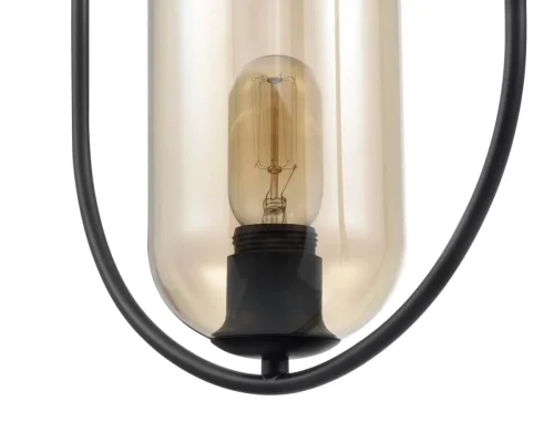 Светильник подвесной Fiamma VL5812P01 Vele Luce янтарный 1 лампа, основание чёрное в стиле современный  фото 4
