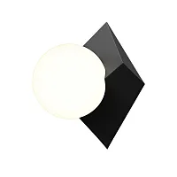 Бра MOD445WL-01B Cubeo Maytoni белый на 1 лампу, основание чёрное в стиле современный шар