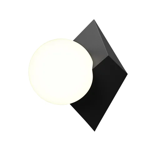 Бра MOD445WL-01B Cubeo Maytoni белый на 1 лампу, основание чёрное в стиле современный шар Бра MOD445WL-01B Cubeo Maytoni белый на 1 лампу, основание чёрное в стиле современный шар