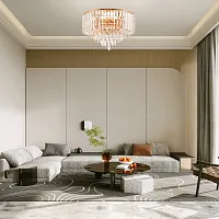 Люстра потолочная Sorrento-5509 375509/8/40/470 GD Arte Milano прозрачная на 8 ламп, основание золотое в стиле современный 
