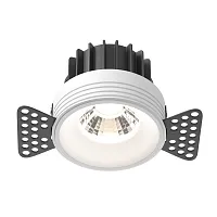 Светильник точечный LED Round DL058-12W4K-TRS-W Maytoni белый на 1 лампу, основание белое в стиле современный для затирки