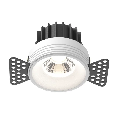 Светильник точечный LED Round DL058-12W4K-TRS-W Maytoni белый на 1 лампу, основание белое в стиле современный для затирки