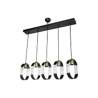 Светильник подвесной Matilda TL1643L-05BK Toplight чёрный на 5 ламп, основание чёрное в стиле лофт 
