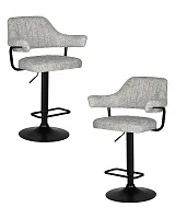 Стул барный набор 2 шт. SET-2 5019_BlackBase-LM CHARLY BLACK, цвет сиденья светло-серый твид (LEO04), цвет основания черный Dobrin, /твид, ножки/металл/чёрный, размеры - 990*1200***610*540 Стул барный набор 2 шт. SET-2 5019_BlackBase-LM CHARLY BLACK, цвет сиденья светло-серый твид (LEO04), цвет основания черный Dobrin, /твид, ножки/металл/чёрный, размеры - 990*1200***610*540