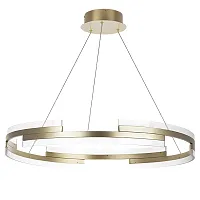 Люстра подвесная LED Rotonda 736333 Lightstar прозрачная золотая на 1 лампа, основание золотое в стиле современный хай-тек кольца