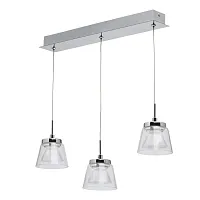 Светильник подвесной LED Торес 110011103 DeMarkt прозрачный на 3 лампы, основание хром в стиле хай-тек 