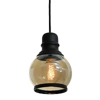 Светильник подвесной лофт Tonawanda GRLSP-9689 Lussole янтарный 1 лампа, основание чёрное в стиле лофт 