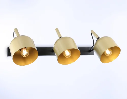 Бра TR97109 Ambrella light золотой на 3 лампы, основание чёрное в стиле современный лофт  фото 2
