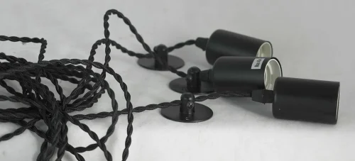 Светильник подвесной лофт Shirley GRLSP-9840 Lussole без плафона 8 ламп, основание чёрное в стиле лофт паук фото 4