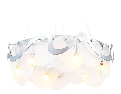 Люстра подвесная TR5325 Ambrella light белая на 6 ламп, основание хром в стиле современный классический 