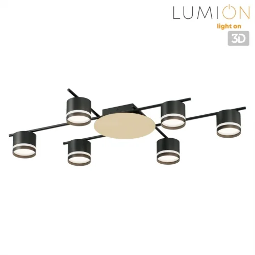 Люстра потолочная Benua 8304/6C Lumion чёрная на 6 ламп, основание чёрное золотое в стиле минимализм фото 3