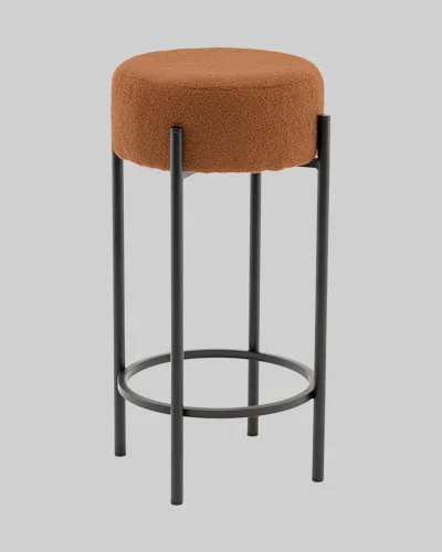 Стул барный Беккет букле терракотовый УТ000041575 Stool Group, терракотовый/букле, ножки/металл/чёрный, размеры - **370**370*370