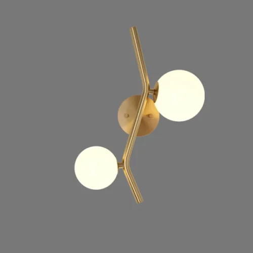 Настенный светильник MATHIA WALL 208290-23 ImperiumLoft белый на 2 лампы, основание латунь в стиле современный фото 2 Настенный светильник MATHIA WALL 208290-23 ImperiumLoft белый на 2 лампы, основание латунь в стиле современный фото 2