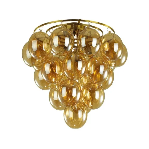 Люстра потолочная Grape 4812/6C Odeon Light янтарная на 6 ламп, основание бронзовое в стиле современный молекула фото 3