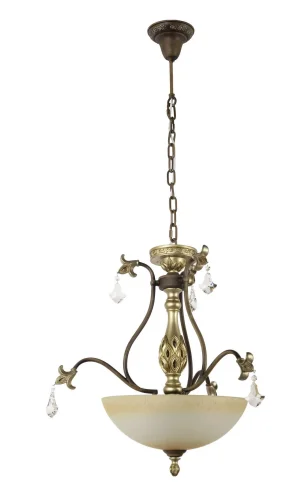 Люстра подвесная Dorato E 1.13.40.600 S Dio D'Arte белая на 3 лампы, основание коричневое в стиле классический 
