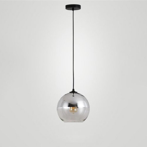 Светильник подвесной Silestia V1690-1P Moderli чёрный серый 1 лампа, основание чёрное в стиле модерн шар