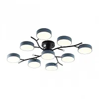 Люстра потолочная LED Ferrara 256606/8+1 Bk/Gr Arte Milano серая на 1 лампу, основание чёрное в стиле современный 