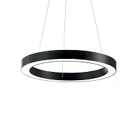 Светильник подвесной LED ORACLE D60 ROUND NERO Ideal Lux чёрный 1 лампа, основание чёрное в стиле современный кольца