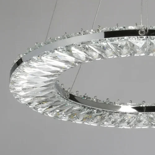 Люстра подвесная LED с пультом Гослар 498016101 MW-Light прозрачная на 1 лампа, основание хром в стиле классический с пультом кольца фото 4