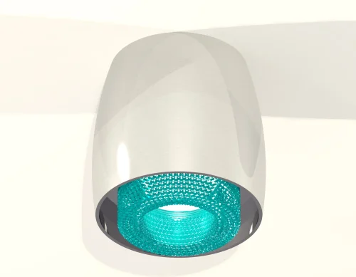 Светильник накладной Techno spot XS1143011 Ambrella light серебряный голубой 1 лампа, основание серебряное в стиле модерн хай-тек круглый фото 3