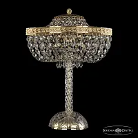 Настольная лампа 19273L4/35IV G Bohemia Ivele Crystal прозрачная 2 лампы, основание золотое металл в стиле классика sp