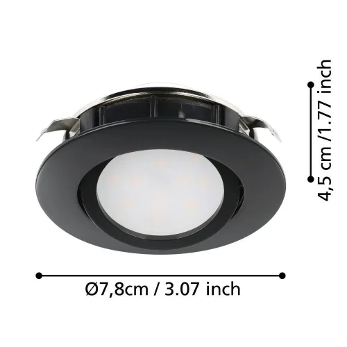 Светильник точечный LED Pineda 900749 Eglo чёрный 3 лампы, основание чёрное в стиле лофт современный  фото 2
