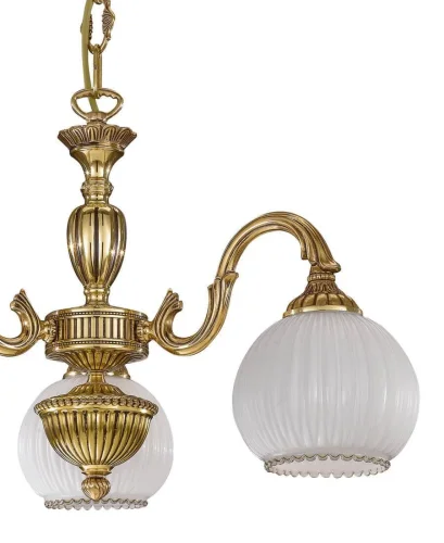 Люстра подвесная  L 9300/3 Reccagni Angelo белая на 3 лампы, основание золотое в стиле классический  фото 3