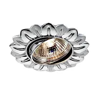 Светильник точечный поворотный GX5.3 FLOWER 369821 Novotech серый хром серебряный на 1 лампу, основание хром серое в стиле классический 