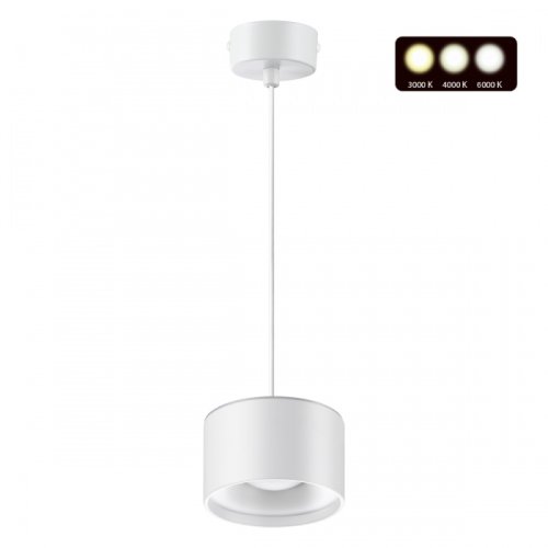 Светильник подвесной LED с переключателем цветовой температуры Giro 358967 Novotech белый 1 лампа, основание белое в стиле современный хай-тек 