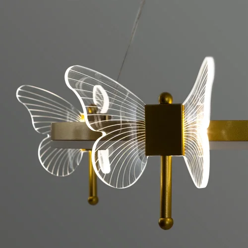 Светильник подвесной LED Darcy A2187LM-1GO Arte Lamp прозрачный золотой 1 лампа, основание золотое в стиле современный бабочки фото 3
