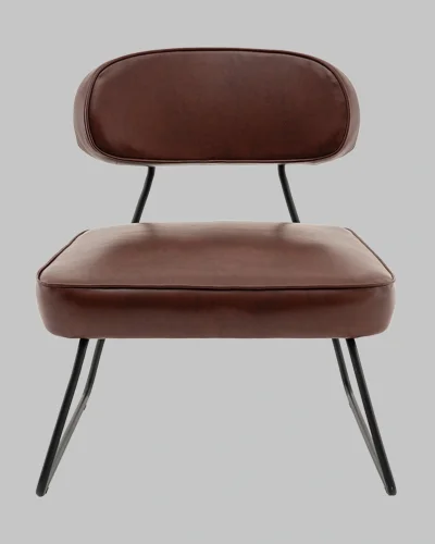 Кресло Kate new ткань экокожа бордово-коричневый УТ000041268 Stool Group, коричневый/экокожа, ножки/металл/чёрный, размеры - *740****мм фото 2
