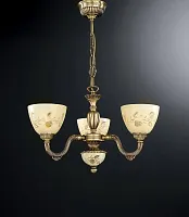 Люстра подвесная  L 6258/3 Reccagni Angelo жёлтая на 3 лампы, основание античное бронза в стиле классический 