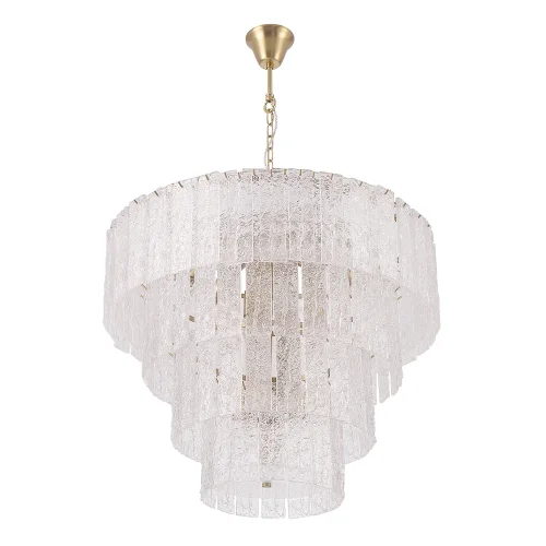 Люстра подвесная RICARDO SP14 BRASS Crystal Lux прозрачная на 14 ламп, основание бронзовое в стиле классический 