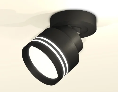 Светильник накладной XM8102026 Ambrella light белый 1 лампа, основание чёрное в стиле хай-тек круглый фото 3