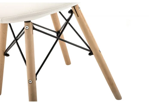 Деревянный стул Kvadro white 11823 Woodville, белый/искусственная кожа, ножки/массив бука/натуральный, размеры - ****450*490 фото 6