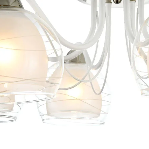Люстра потолочная Nikki FR5052-CL-06-W Freya прозрачная белая на 6 ламп, основание белое в стиле классический  фото 3