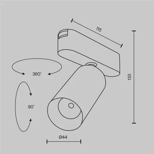 Трековый светильник LED Magnetic track system Radity TR103-1-12W3K-M-W Maytoni белый для шинопроводов серии Magnetic track system Radity белый фото 10