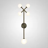 Настенный светильник CATTIS Black 167108-26 ImperiumLoft белый на 5 ламп, основание чёрное в стиле современный  Настенный светильник CATTIS Black 167108-26 ImperiumLoft белый на 5 ламп, основание чёрное в стиле современный