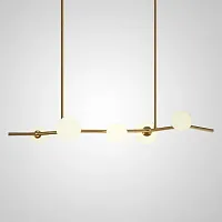 Светильник потолочный MATHIA LONG 203522-23 ImperiumLoft белый на 5 ламп, основание латунь в стиле современный 