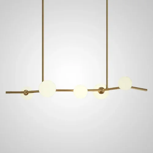 Светильник потолочный MATHIA LONG 203522-23 ImperiumLoft белый на 5 ламп, основание латунь в стиле современный Светильник потолочный MATHIA LONG 203522-23 ImperiumLoft белый на 5 ламп, основание латунь в стиле современный