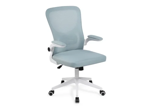 Компьютерное кресло Konfi blue / white 15330 Woodville, голубой/сетка ткань, ножки/металл/белый, размеры - *1110***600*660 фото 6