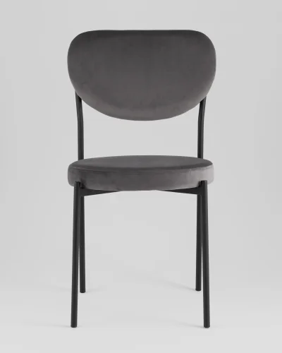 Стул обеденный Барбара, велюр серый УТ000039436 Stool Group, серый/велюр, ножки/металл/чёрный, размеры - ***** фото 2